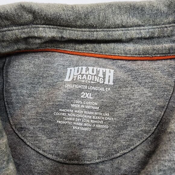 Duluth Trading Company Men’s Gray Spillfighter Longtail T Polo Shirt Size 2XL - Picture 5 of 16